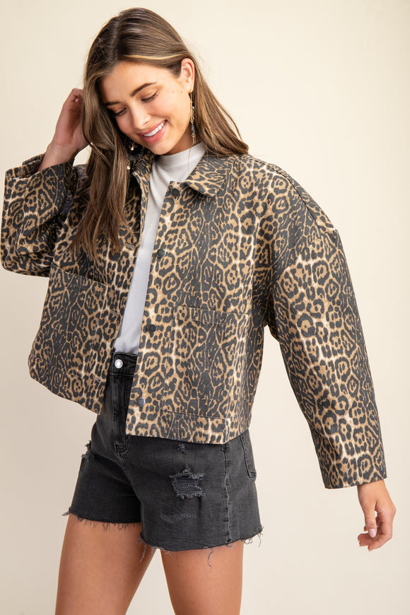 Leopard Oversized Shirt Jacket