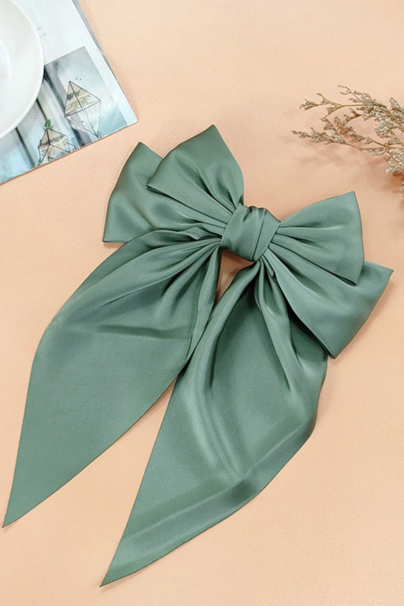 Double Layer Large Silky Bow | Sage