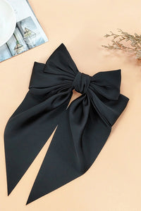 Double Layer Large Silky Bow | Black