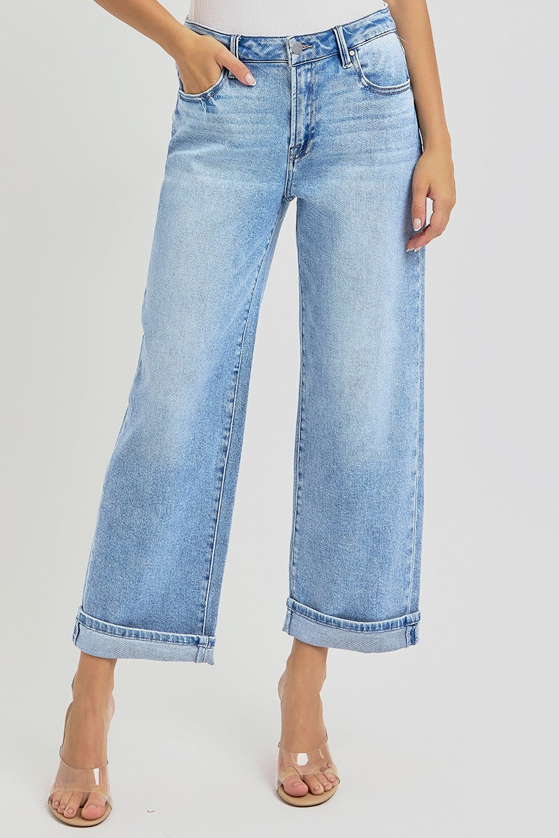 Risen Jeans | Mid Rise Ankle Boyfriend Turn Up Cuff