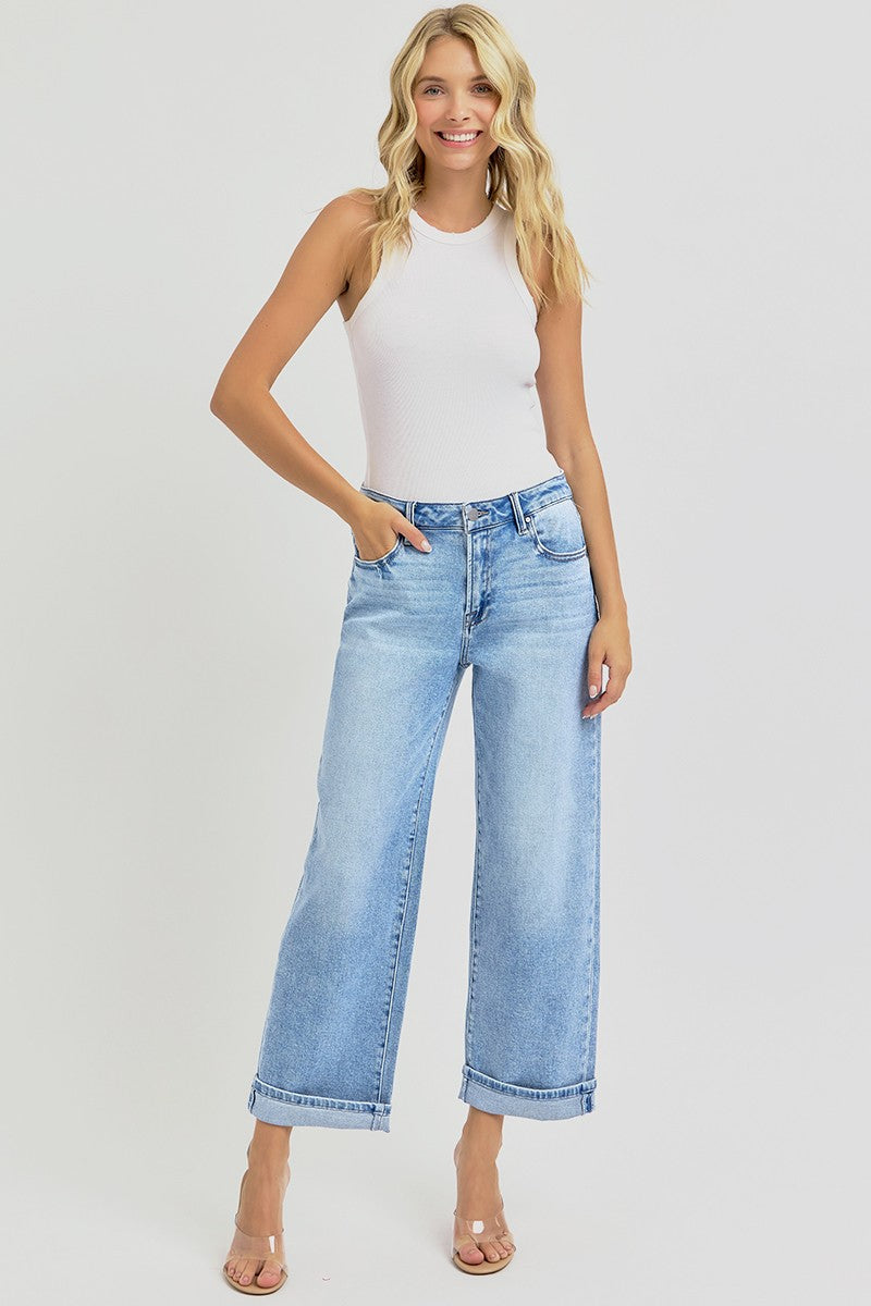 Risen Jeans | Mid Rise Ankle Boyfriend Turn Up Cuff