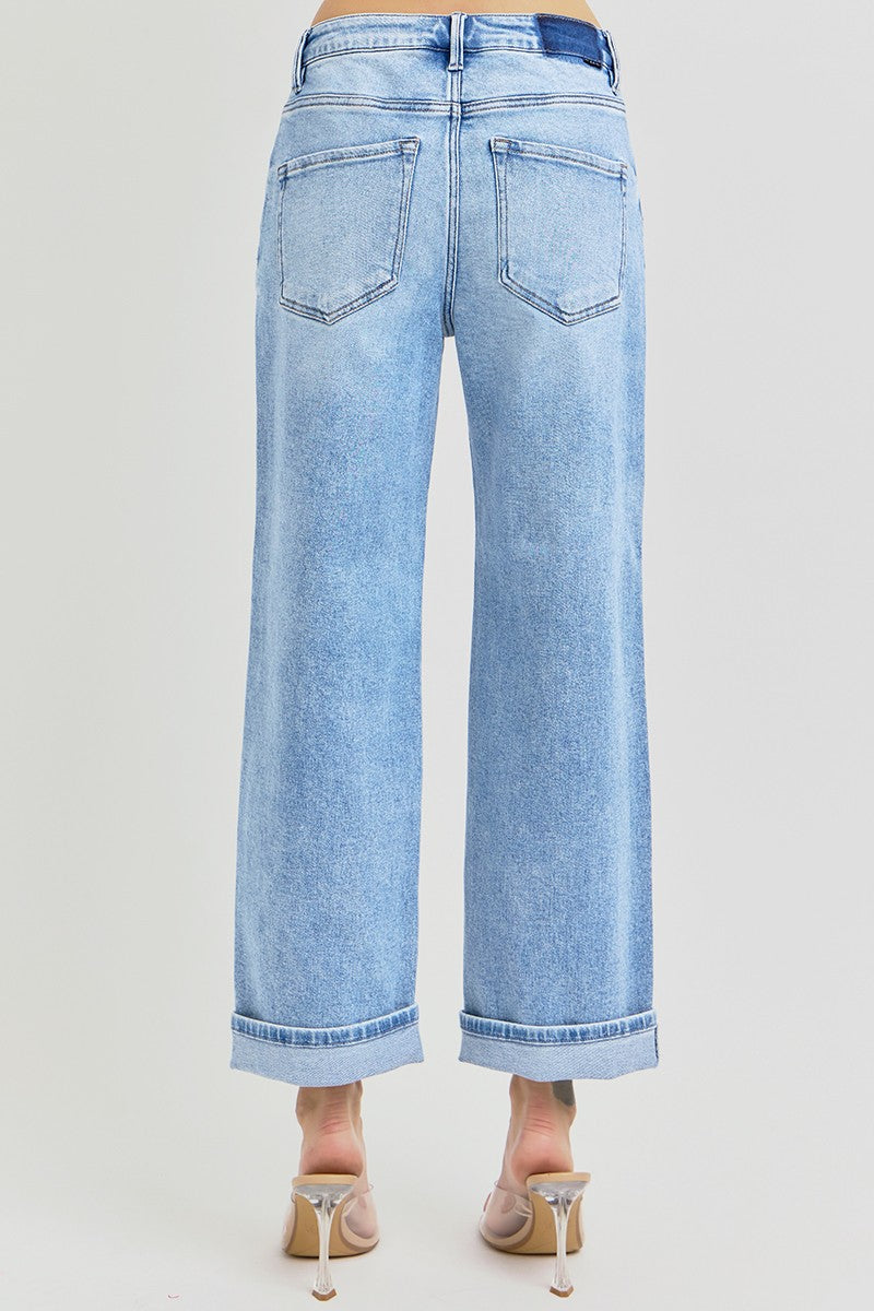 Risen Jeans | Mid Rise Ankle Boyfriend Turn Up Cuff