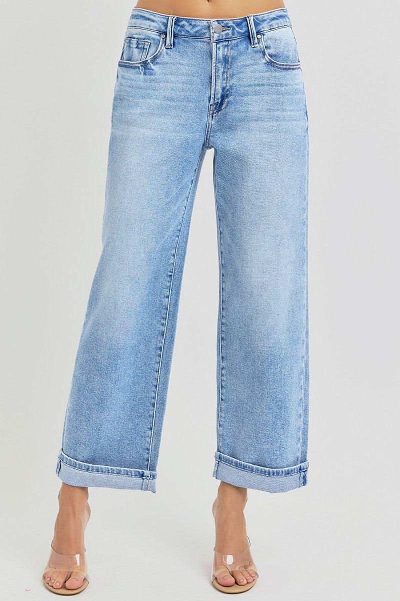 Risen Jeans | Mid Rise Ankle Boyfriend Turn Up Cuff