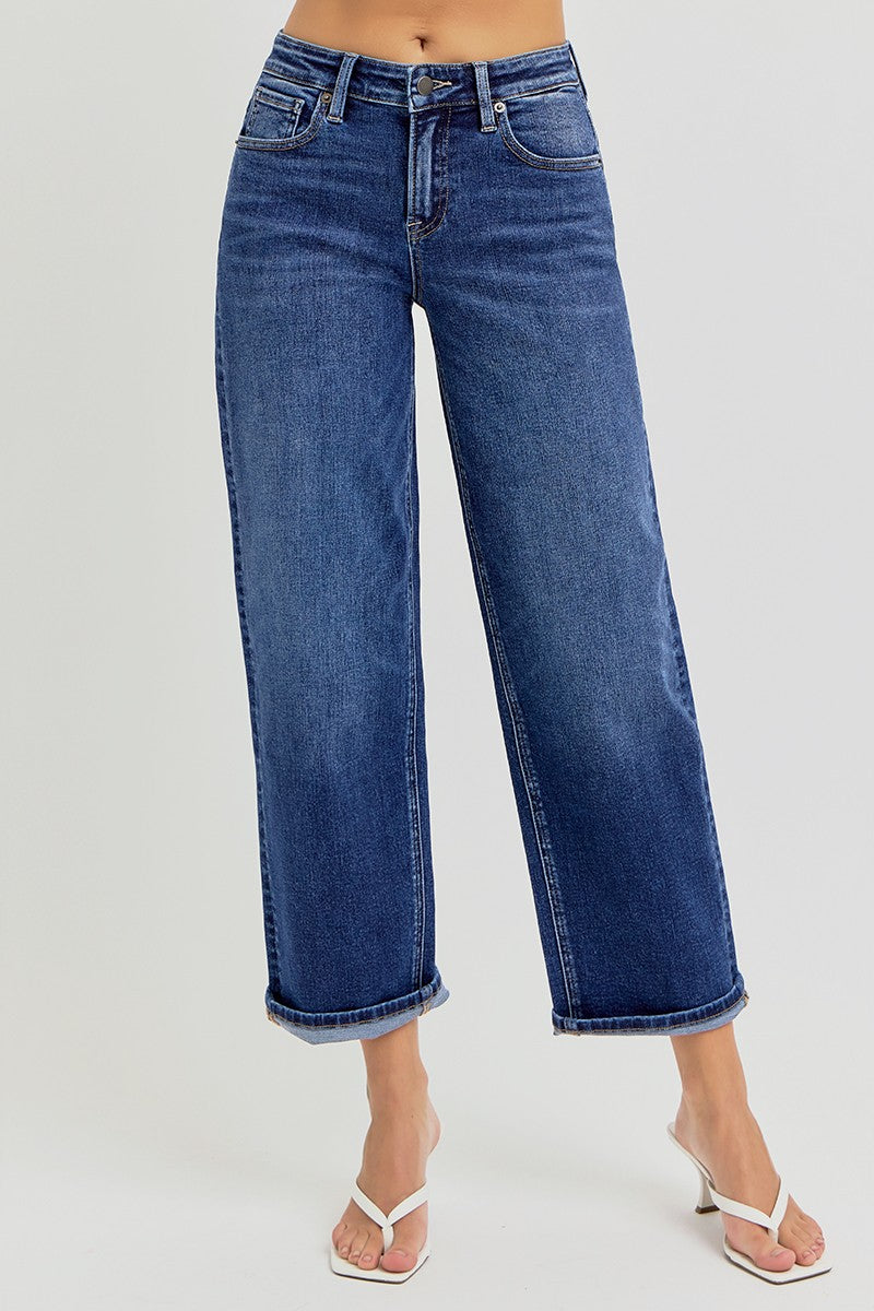 Risen Jeans | High Rise Crop Boyfriend Cuffed