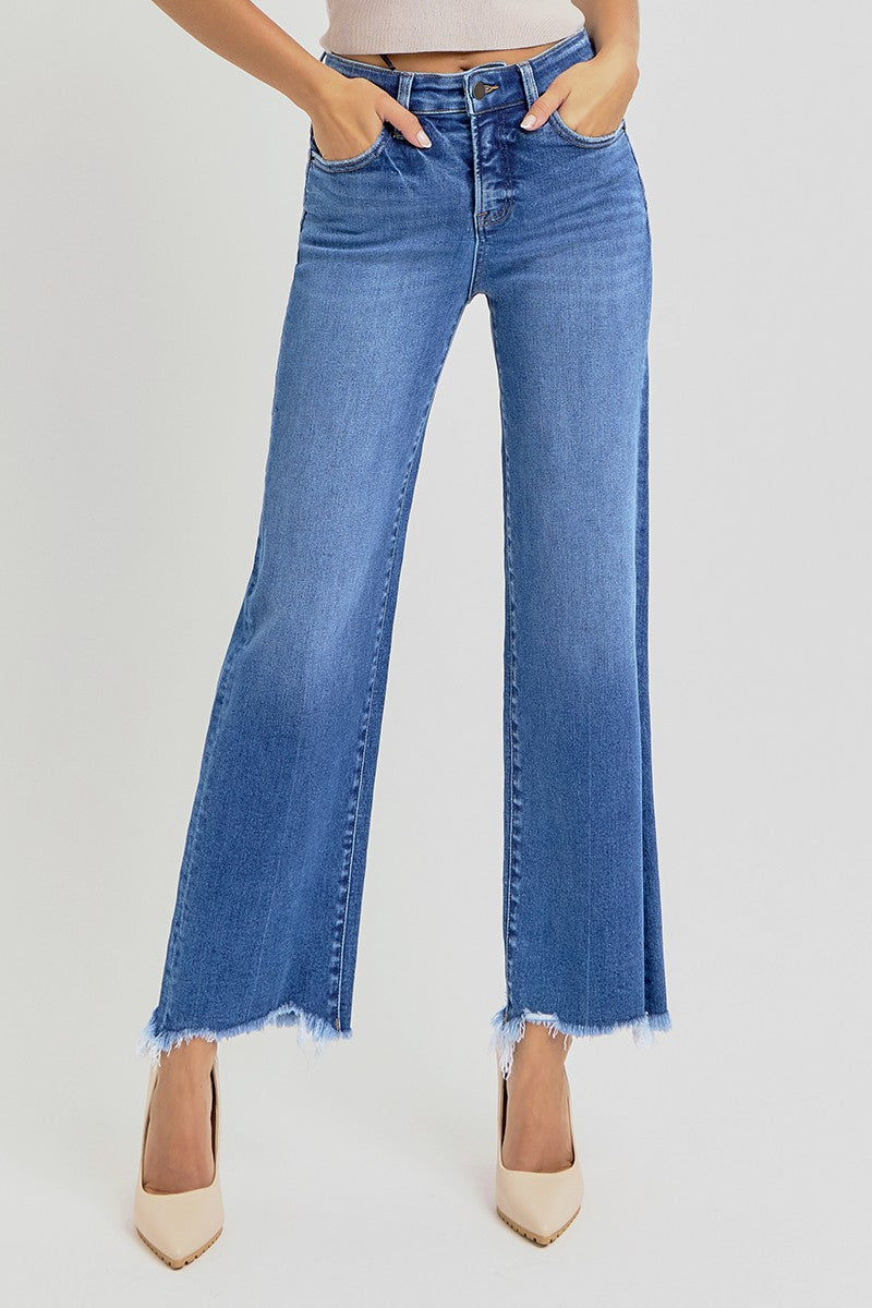 Risen Jeans | High Rise Ankle Straight Distressed