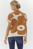 Mock Neck Flower Knit Top | Toffee+Off White