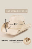 Braided Band Embroidered Cowboy Hat | Khaki