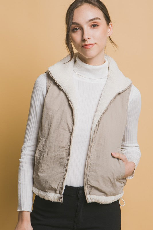 Reversible Sherpa Vest | Ivory