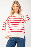 Striped Sweater Top | Scarlet+Cream