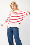 Striped Sweater Top | Scarlet+Cream