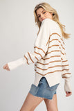 Striped Sweater Top | Oatmeal+Cream