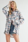 Plaid Flannel Shirt | White/Blue