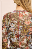 Sheer Floral Layering Top | Hazelnut