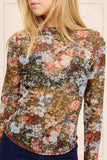 Sheer Floral Layering Top | Hazelnut