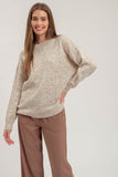 Speckle Knit Mock Neck Sweater | Oatmeal