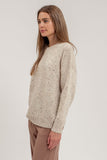 Speckle Knit Mock Neck Sweater | Oatmeal