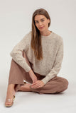 Speckle Knit Mock Neck Sweater | Oatmeal