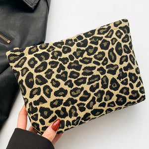 Checkered Cosmetic Bag | Leopard