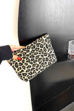 Checkered Cosmetic Bag | Leopard