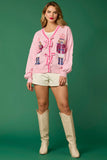 Nutcracker Sequin Bow Cardigan | Pink