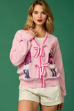 Nutcracker Sequin Bow Cardigan | Pink