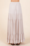 Tiered Flowy Smocked Maxi Skirt | Natural