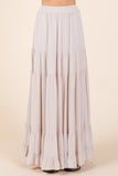 Tiered Flowy Smocked Maxi Skirt | Natural