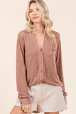 Slinky Ribbed Knit Top | Mocha