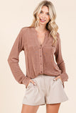 Slinky Ribbed Knit Top | Mocha