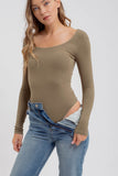 Seamless Scoop Neck Bodysuit | Olive