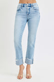 Risen Jeans | High Rise Tummy Control Straight Cuffed