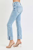 Risen Jeans | High Rise Tummy Control Straight Cuffed