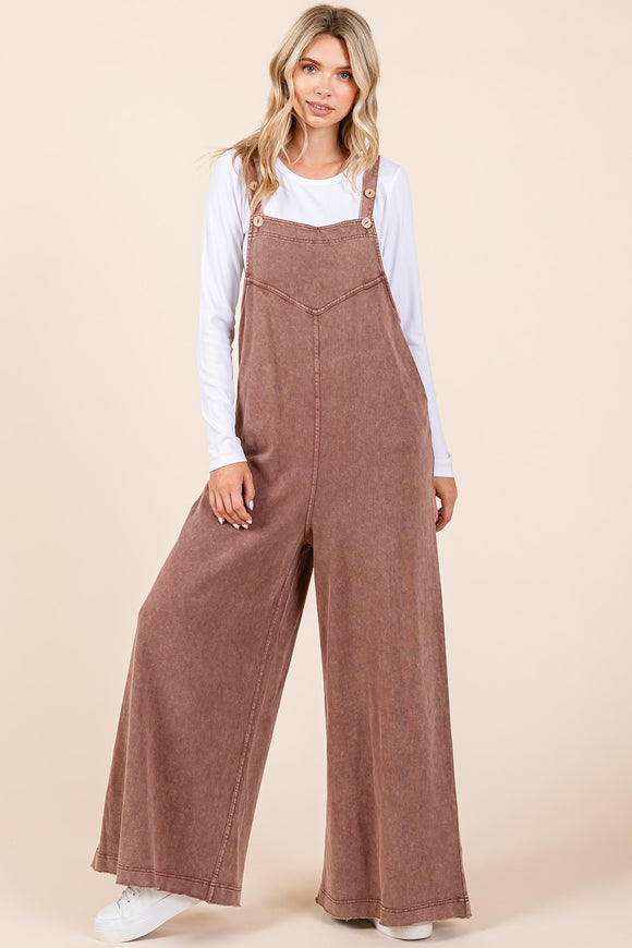 Mineral Wash Overall Jumpsuit | Ginger