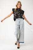 Butterfly Mock Neck Top | Black