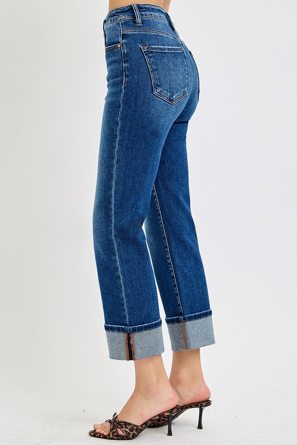 Risen Jeans | High Rise Ankle Straight Cuffed