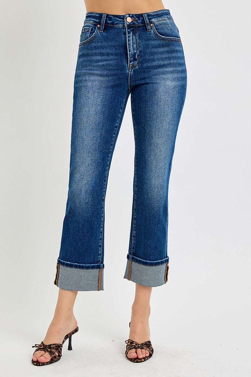 Risen Jeans | High Rise Ankle Straight Cuffed