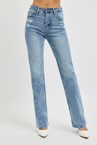 Risen Jeans | Tummy Control High Rise Straight Distressed