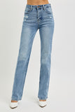 Risen Jeans | Tummy Control High Rise Straight Distressed