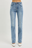 Risen Jeans | Tummy Control High Rise Straight Distressed