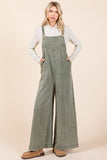 Mineral Wash Overall Jumpsuit | Olive