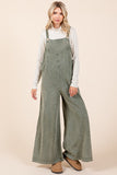 Mineral Wash Overall Jumpsuit | Olive