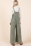 Mineral Wash Overall Jumpsuit | Olive