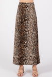 Straight Slip Maxi Skirt | Leopard