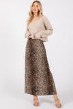 Straight Slip Maxi Skirt | Leopard