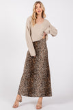 Straight Slip Maxi Skirt | Leopard