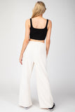 Textured Ribbon Top+Pant 2pc Set | Cream