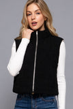 Corduroy Inner Faux Fut Puffer Vest | Black