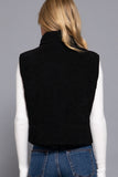 Corduroy Inner Faux Fut Puffer Vest | Black