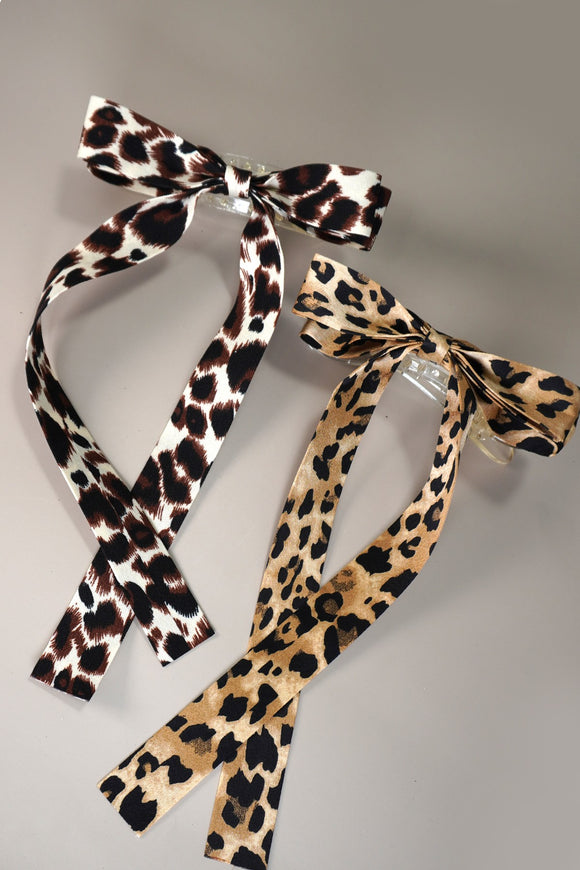 Leopard Bow Clip | Various Colors