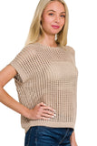 Crochet Knit Hollow Top | Mocha